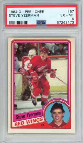1984 OPC O-Pee-Chee Steve Yzerman Rookie #67 PSA 6 P1409