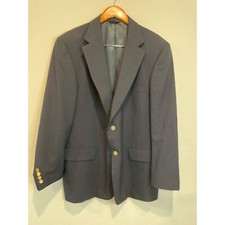 Savile Row Navy 100 Wool Two Gold Button Blazer Jacket