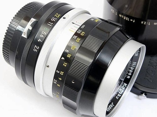 Nikon Nikkor-P Auto 10.5cm F2.5 Pre-Ai Telephoto Lens with Hood Nippon Kogaku - Picture 3 of 4
