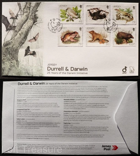 Jersey Stamps "Flora & Fauna - Durrell & Darwin" First Day Cover 2017