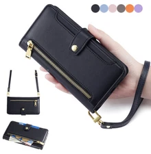 For Samsung Galaxy S25 Ultra S24 S23 S22 S21 S20 Leather Crossbody Wallet Case