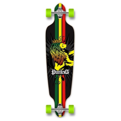 Yocaher Punked Drop Through Rasta Longboard Complete - 第 1/4 張圖片