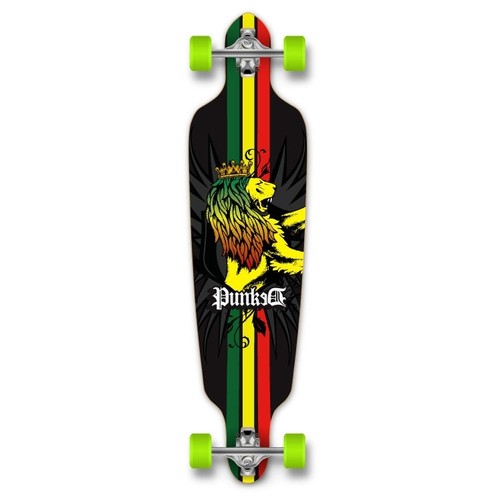 Yocaher Punked Drop Through Rasta Longboard Complete - Afbeelding 1 van 4