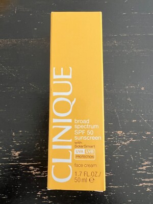 Clinique SPF 50 W/Solar Smart Face Cream 1.7 fl oz NIB