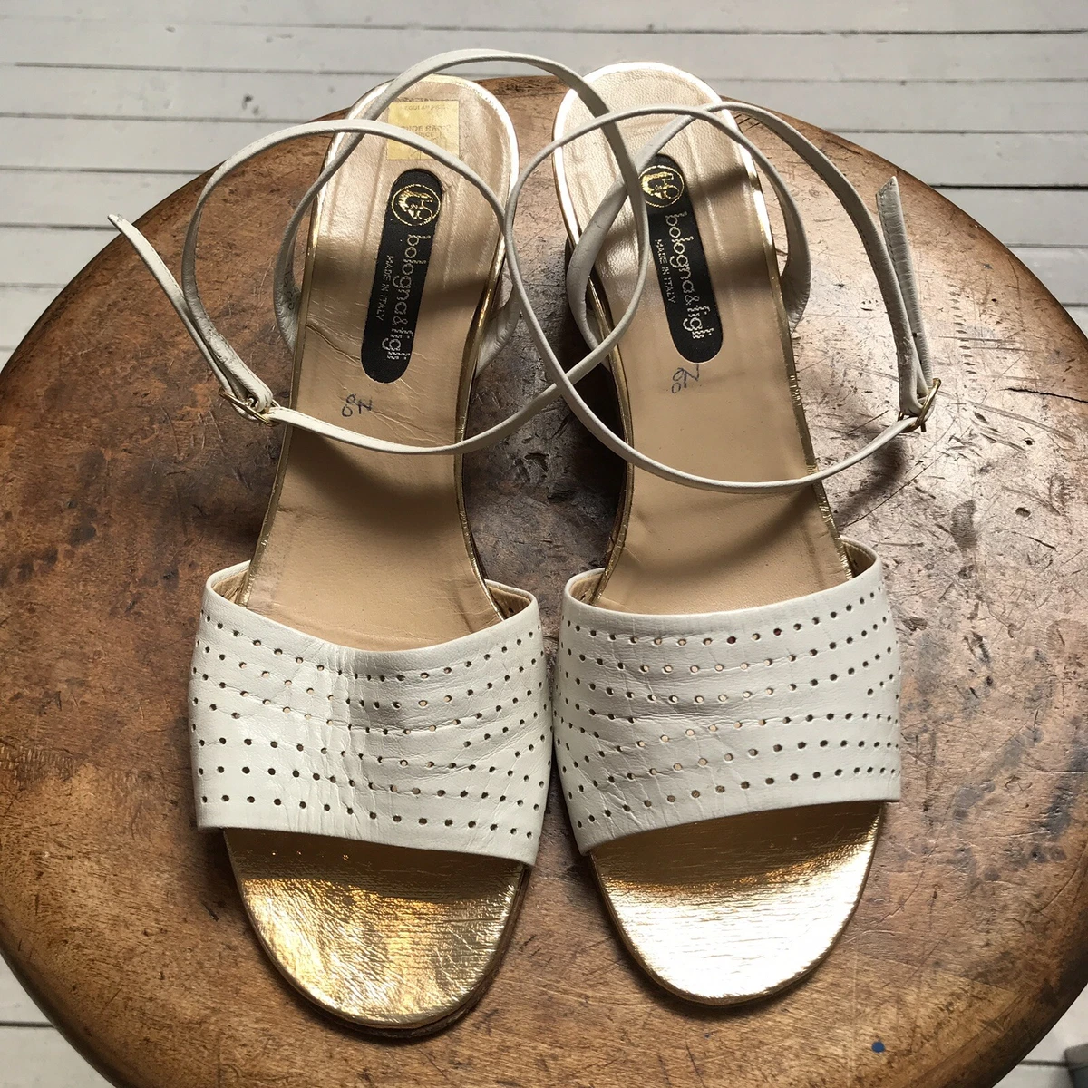 Sandales Vintage En Cuir Blanc Années 80 - Shalako - Taille 40 - Neuf Sans Emballage