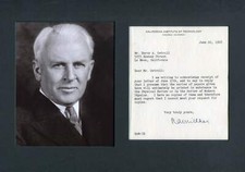 Robert A. Millikan NOBEL PRIZE autograph, typed letter signed & mounted