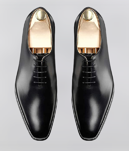 Handgefertigte schwarze Leder formelle Kleiderschuhe für Herren, Herren Oxford Schuhe - Bild 3 von 5