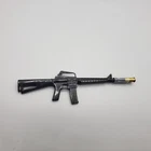 miniature M-16 machine gun w Remington brass bullet signed Action Figure small