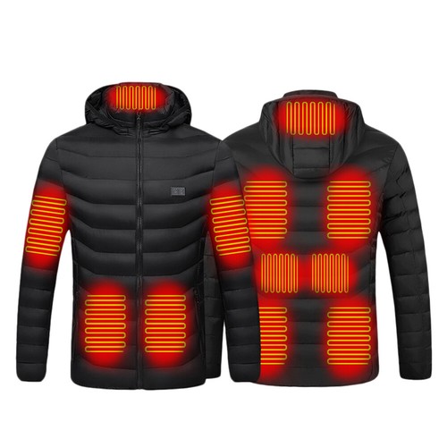 11/15 Areas Heating Jacket Electric Heated Coat USB Charging Thermal Hooded Coat - Zdjęcie 19 z 22