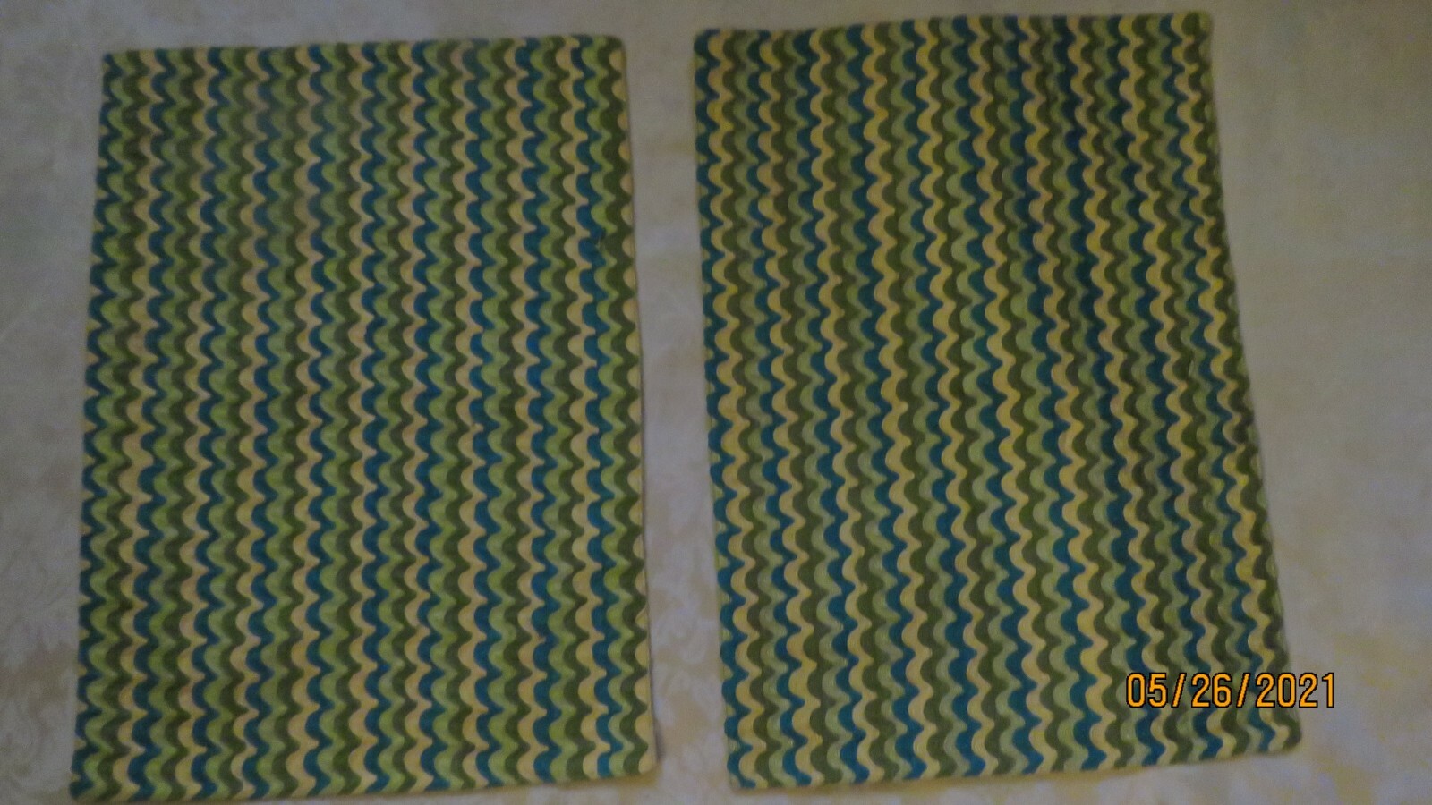 Crate and Barrel Placemats Set of 2 Ric Rac Blue/Green eBay
