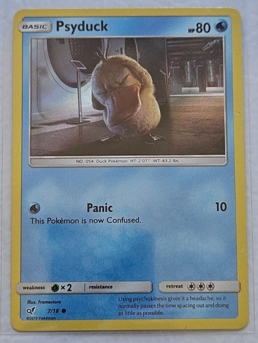 Pokemon Card Psyduck 7/18 Detective Pikachu Rare Holo NM