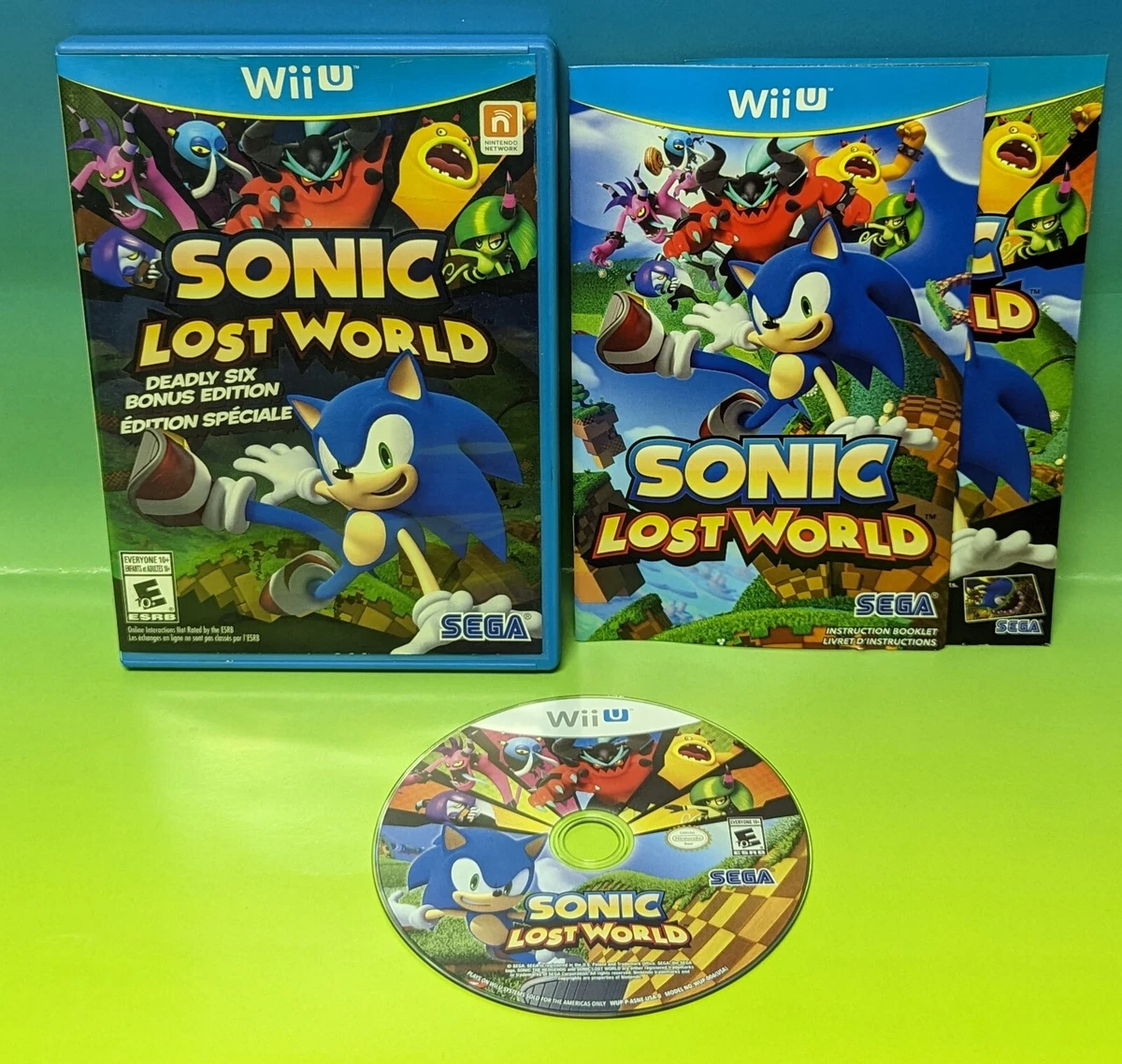 Sonic Lost World Deadly Six Bonus Edition Nintendo Wii U CIB Complete Authentic