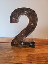 Golden Black Led Marquee Number Industrial Vintage Style Number 2 Decor EUC