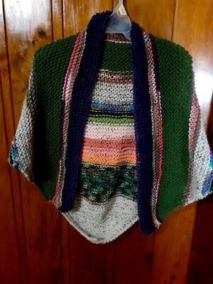 Handknitted Triangle Scrap Shawl