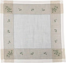 Samuel Lamont Kinsale Irish Shamrock Embroidered Tablecloth 36" x 36"