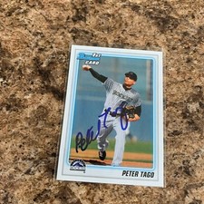 Peter Tago Signed 2010 Bowman Draft Rc Auto Colorado Rockies