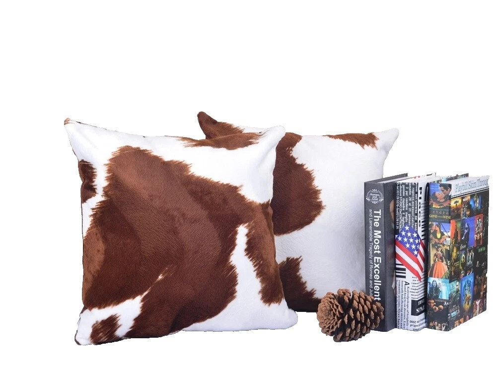 Estampado Animal Piel Sintética Marrón Almohadas de Decoración para el Hogar