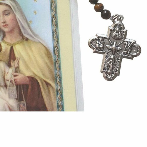 Our Lady of Mount Carmel Rosary Chaplet & Prayer Card and Free Brown ...