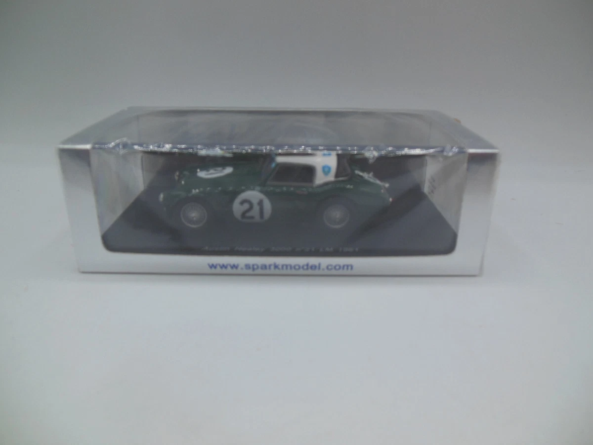 Miniature Austin Healey 3000 1/43 Spark No.21 Stoop Beckaert 24h Le Mans 1961 - Voiture