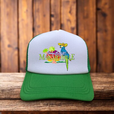 Jimmy Buffett Margaritaville Mens Trucker Hat Green Snapback