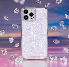 Case Mate iPhone phone case with white sparkles glitter, new, lifetime warranty