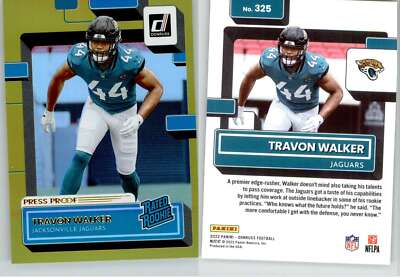 Travon Walker 2022 Donruss Premium Press Proof Gold #325 Jaguars RC Rookie
