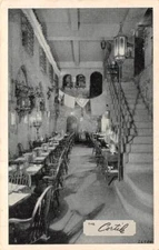 NY, New York City  THE CORTILE RESTAURANT Interior View  VINTAGE  B&W Postcard