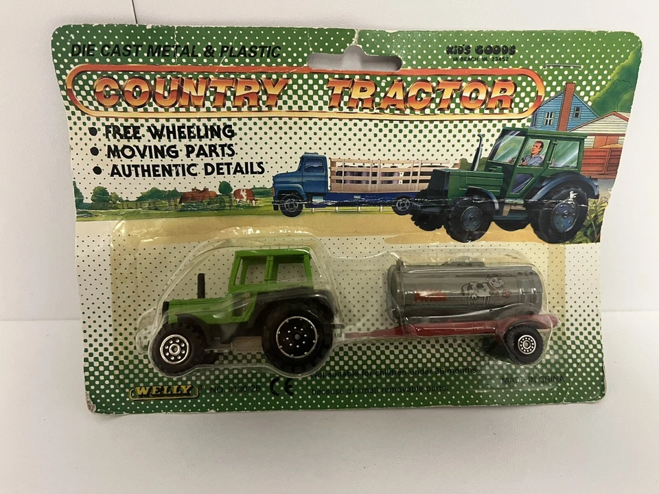 WELLY COUNTRY DEUTZ ALLIS GREEN TRACTOR AND MILK WAGON CART TANK SET 1/64 SCALE - Image 2 of 3