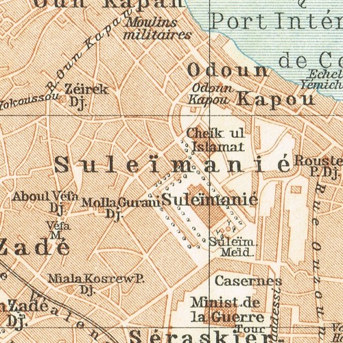 ISTANBUL TURKEY 1914 Original Detailed Map Antique Vintage İstanbul Türkiye - Picture 6 of 12
