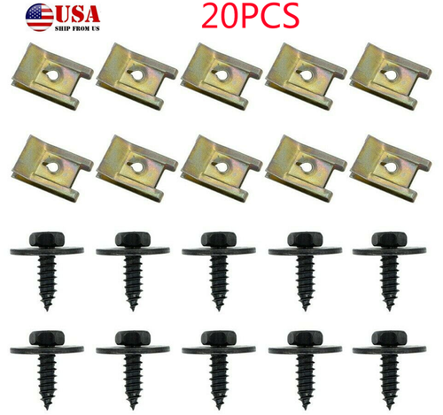 20 Screws & 20 Sheet Metal Nut Washers - Underfloor Clip Kit For BMW, VW, Ford, Opel (4.8mm) 4 thumbnail image