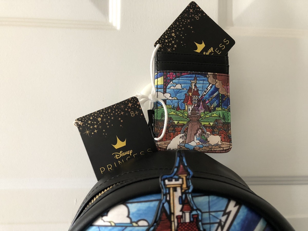 Loungefly Disney Beauty and the Beast Belle Stained Glass Castle Backpack B2S Loungefly Disney Belle and Beast Stain Glass Exclusive  main image 3