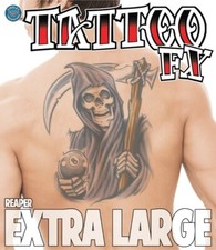 Grim Reaper XL Extra Large Temporary Tattoo FX Costume Accessory NEW