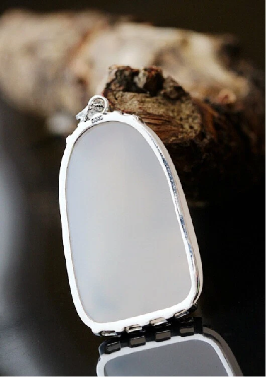 D10 Rimorchio Pfau Con Marcasite Su Bianco Calcedonio 925 Argento Sterling - Immagine 4 di 4