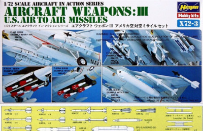 1/72 Aircraft Weapons : US Air to Air Missiles [USA] #X72-3: HASEGAWA