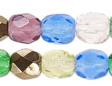 Bead, Czech Fire Polished Glass 4mm Faceted Round with 0.8-1mm Hole 100 Beads