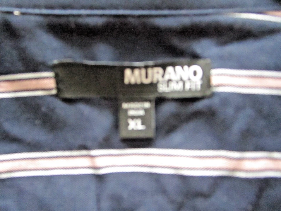 Camisa de hombre Murano Palm Springs ajustada XL manga corta negra dorada a rayas nueva con etiquetas Foto 3 de 4