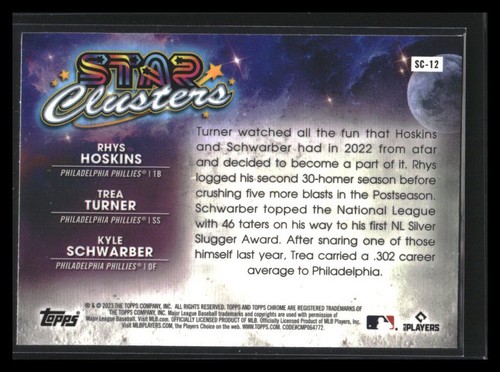 2023 Topps Cosmic Chrome Trea Turner / Schwarber / Rhys Hoskins Star Clusters - 第 2/2 張圖片