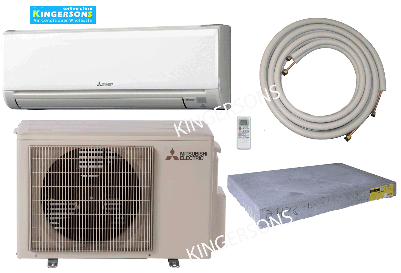Mitsubishi 18 000 BTU SEER 18 Ductless Mini Split 1.5 Ton with Lines Pad NEW