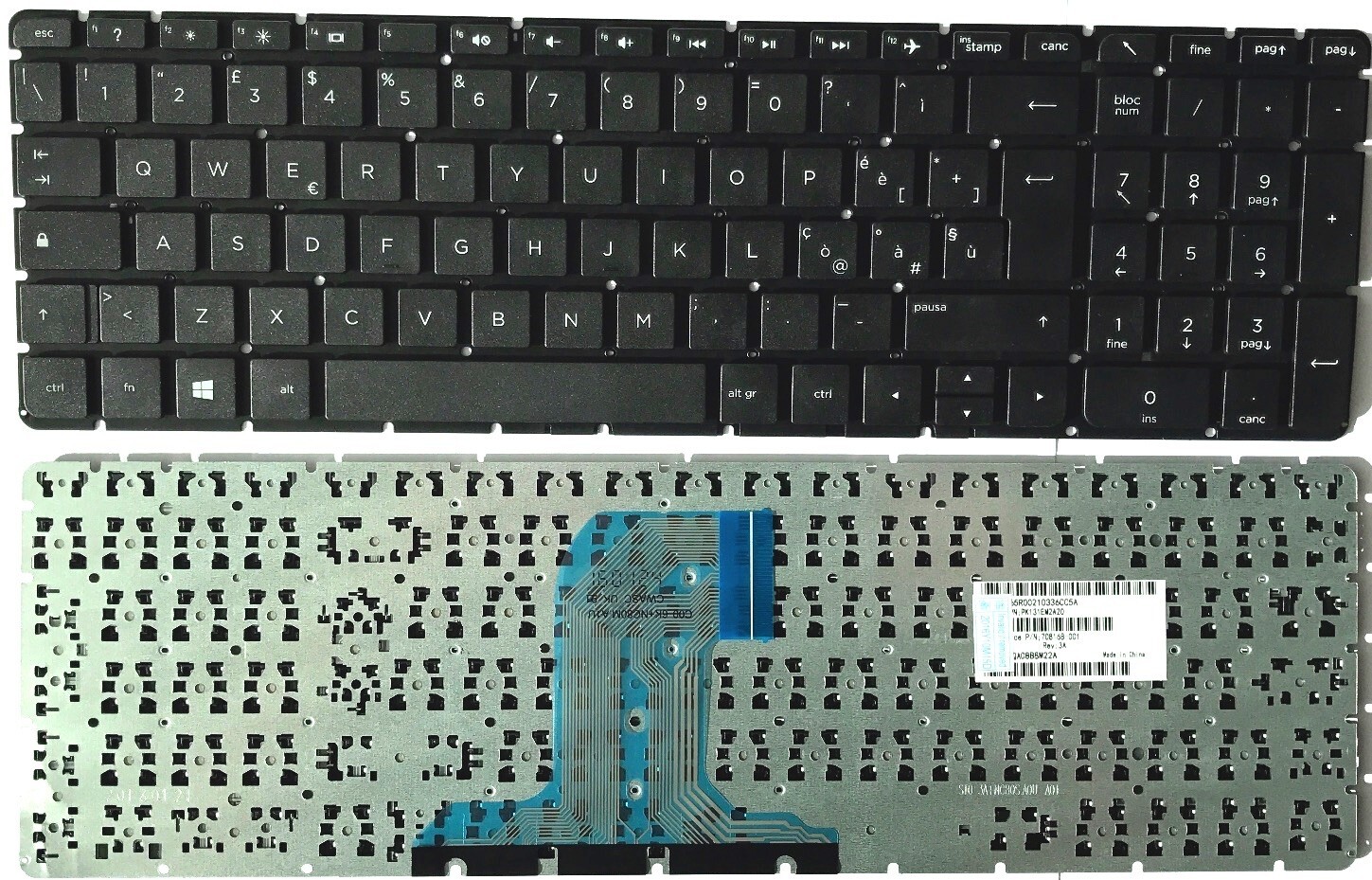 Tastiera italiana compatibile con HP 15-BA 15-ba519ng 15-ba520ng 15-ba026ng 15-b