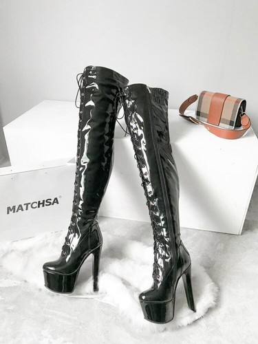 thigh high platform heels