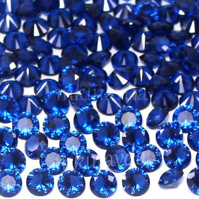 100 Pcs Lot Natural Blue Sapphire Certified 1.80 MM Round Brilliant Cut Gemstone