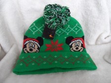 Disney Mickey Mouse red and green Christmas beanie hat One size fits most