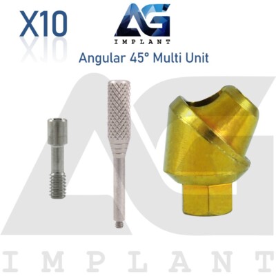 10 Angular Multi Unit 1.6 Prosthetic System New 45°  With Screw 