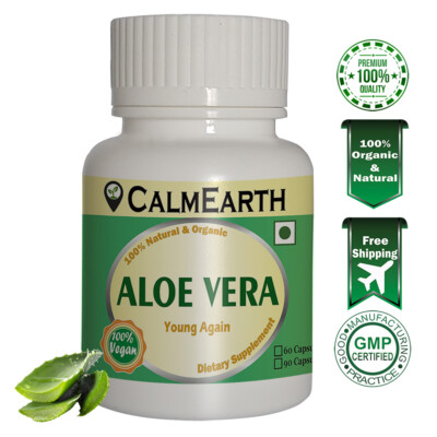 Aloe Vera Leaf Organic Capsule 500 mg Skin Care Digestion Immunity