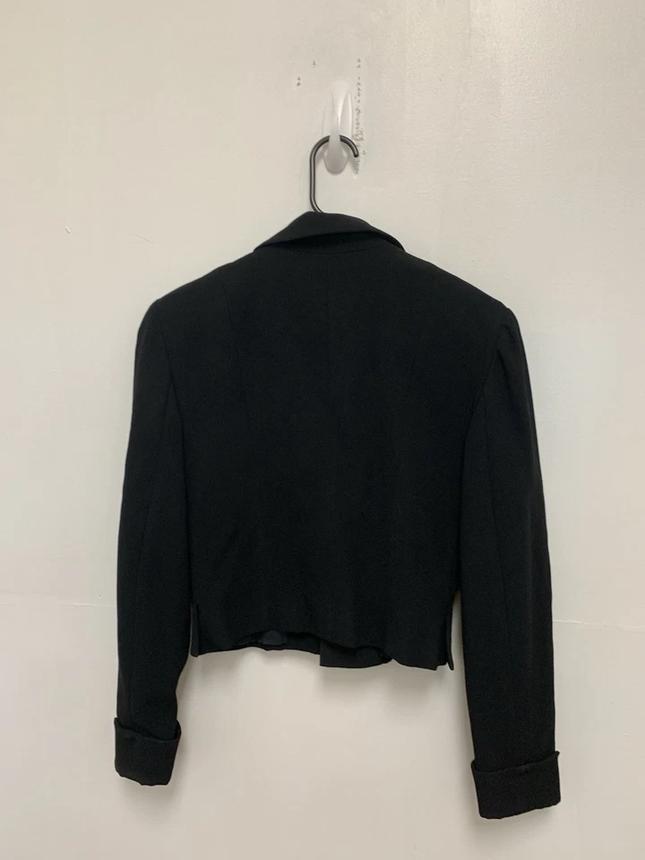 Blazer vintage Y2K Zelda preto cropped sirene de escritório ajustado 4 pequeno - Imagem 3 de 4