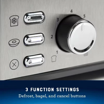 Tostadora Oster 4 Rebanadas Ranura Ancha Plateada 4 Rebanadas Ranuras Extra Anchas Bagel Recalentar Foto 2 de 4