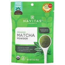 Navitas Organics Organic Matcha Powder, 3 oz (85 g) - Plant Based Superfood 