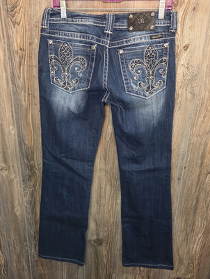 Miss Me Denim Blue Jeans Women Sz 31 (31x32) Boot JP6033B2 western rodeo
