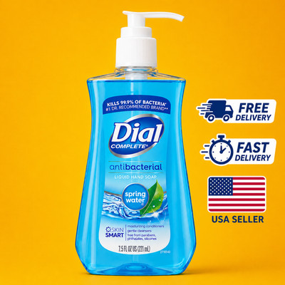 Dial Antibacterial Liquid Hand Soap Spring Water 7.5oz Blue Moisturizing Hand Wa