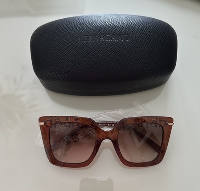 Ferragamo SF1015 232 Brown Women's Eyeglasses Plastic Metal Frame 45mm 22mm